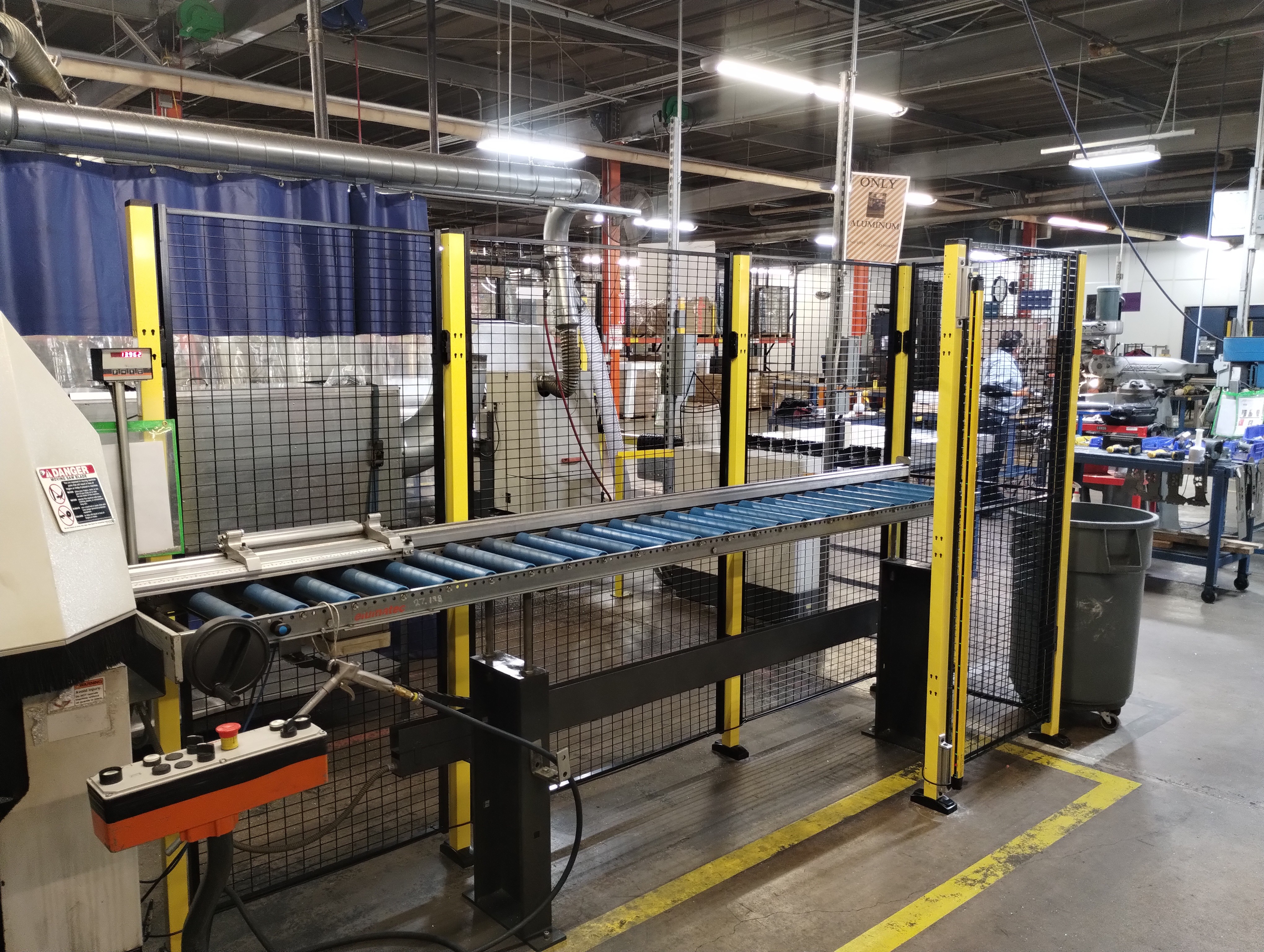 Keyence light curtains protecting from cut hazards