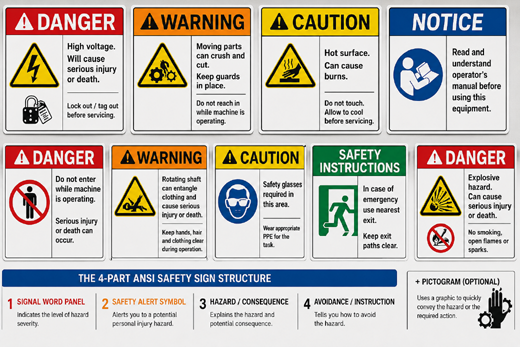 ANSI Safety Signs Explained: Understanding the 4-Part Structure
