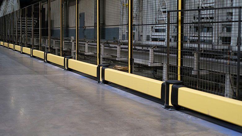 Conveyor perimeter guarding with bumpers Conveyor perimeter guarding with bumpers