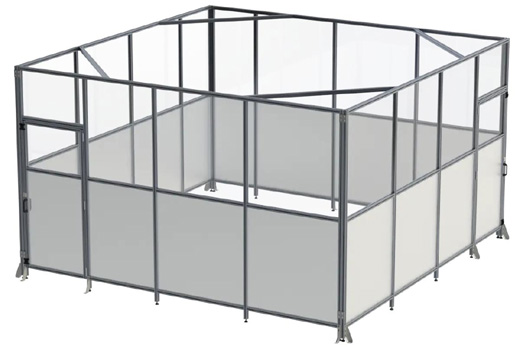 T-Slotted Extrusion framing with clear polycarbonate panels T-Slotted Extrusion framing with clear polycarbonate panels