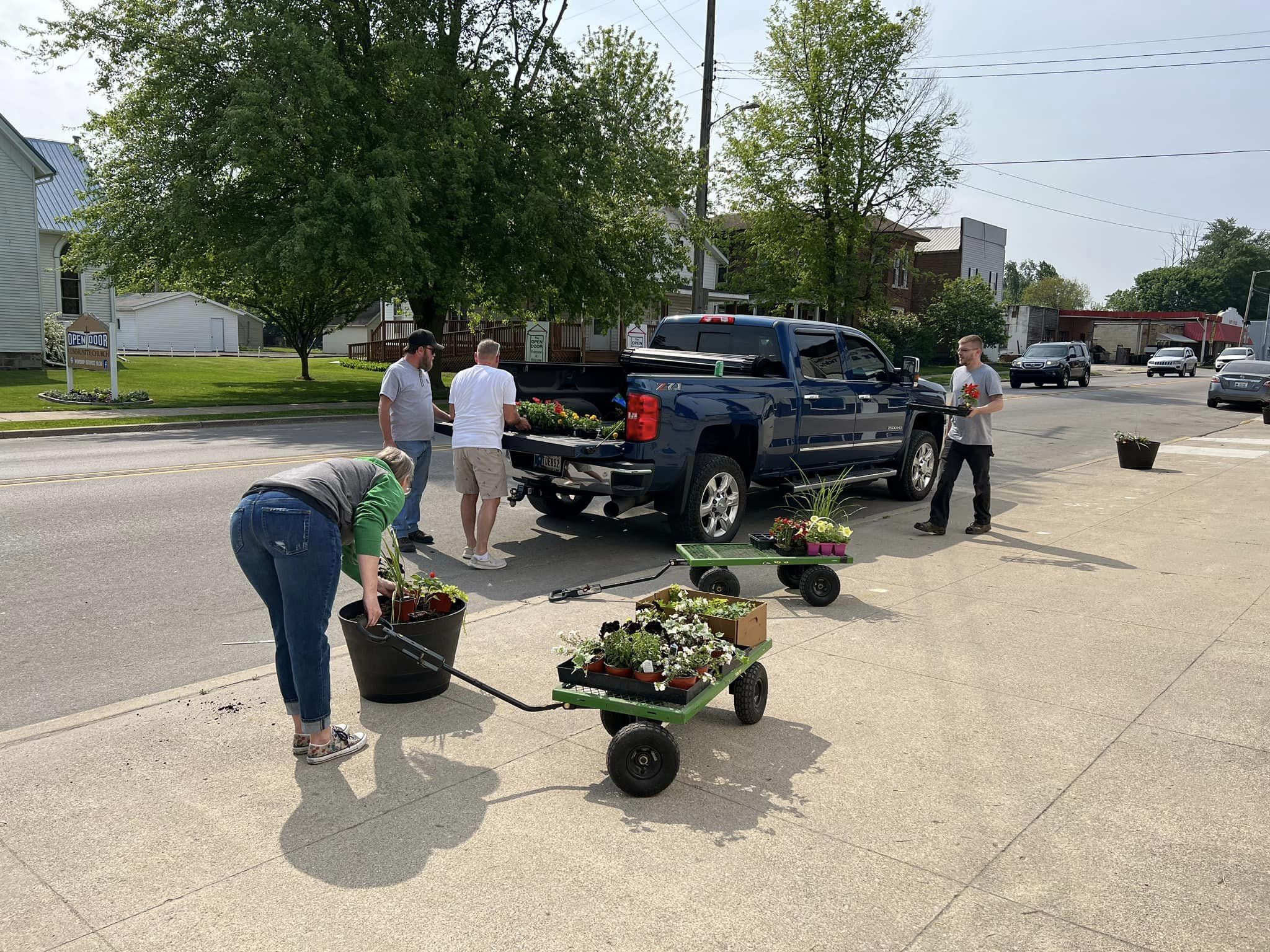 PowerSafe Employees Planting Flowers