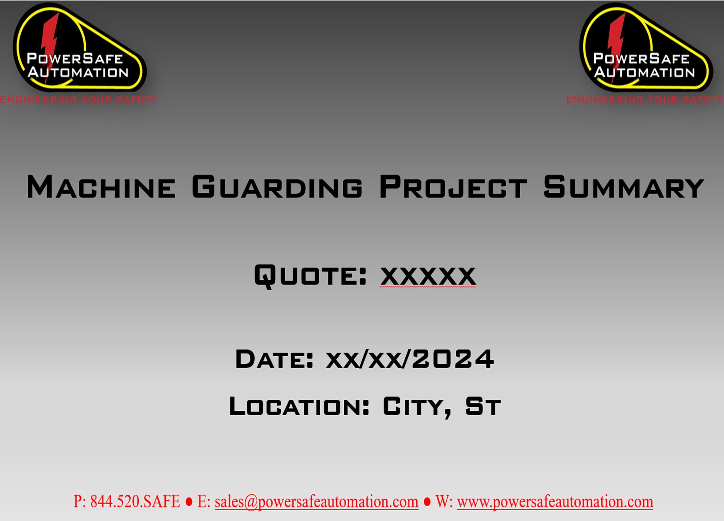 Machine Guarding Proposal Title Page