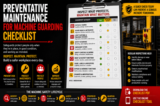 Preventative Maintenance for Machine Guarding Checklist