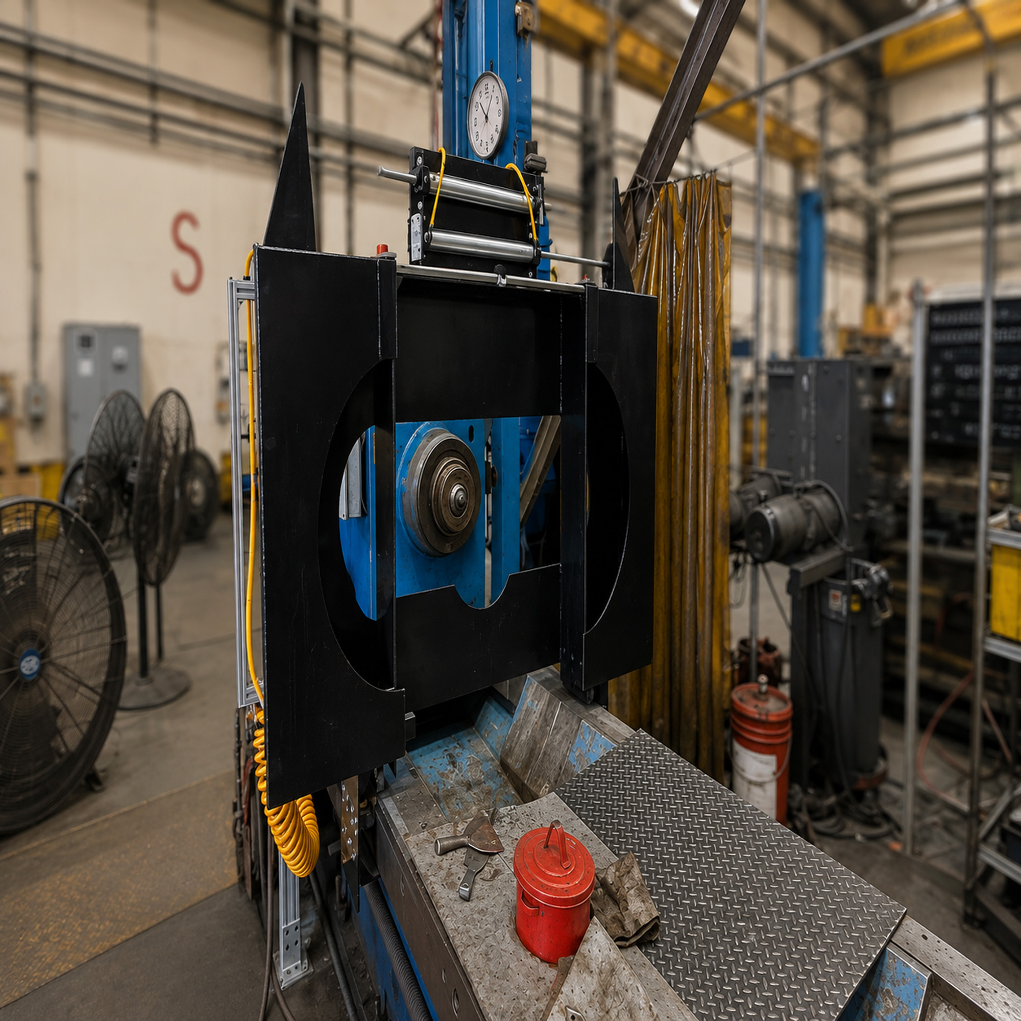 Retractable Lathe Guard Open