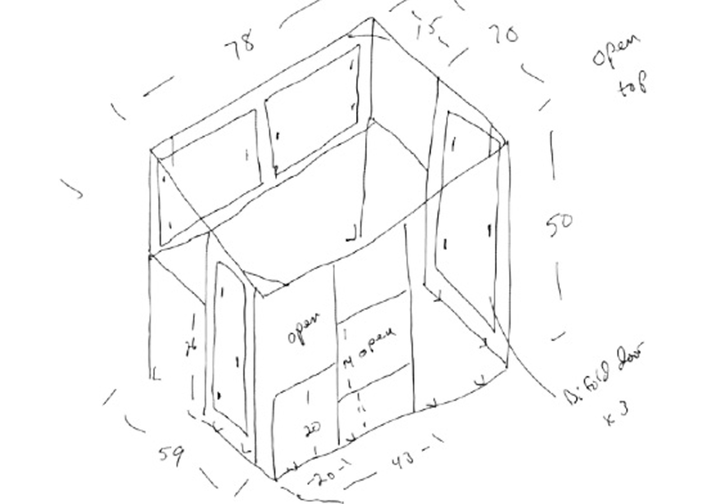 Hand drawing of a machine guard